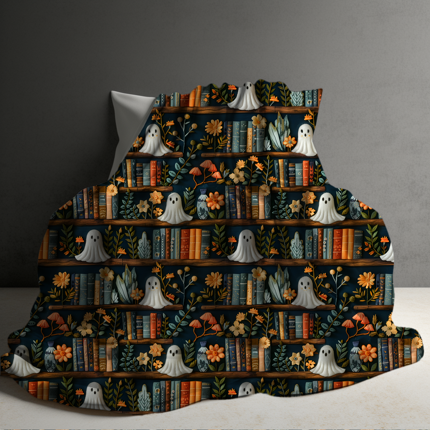 Blanket - Halloween - Ghost Bookshelf - PREORDER