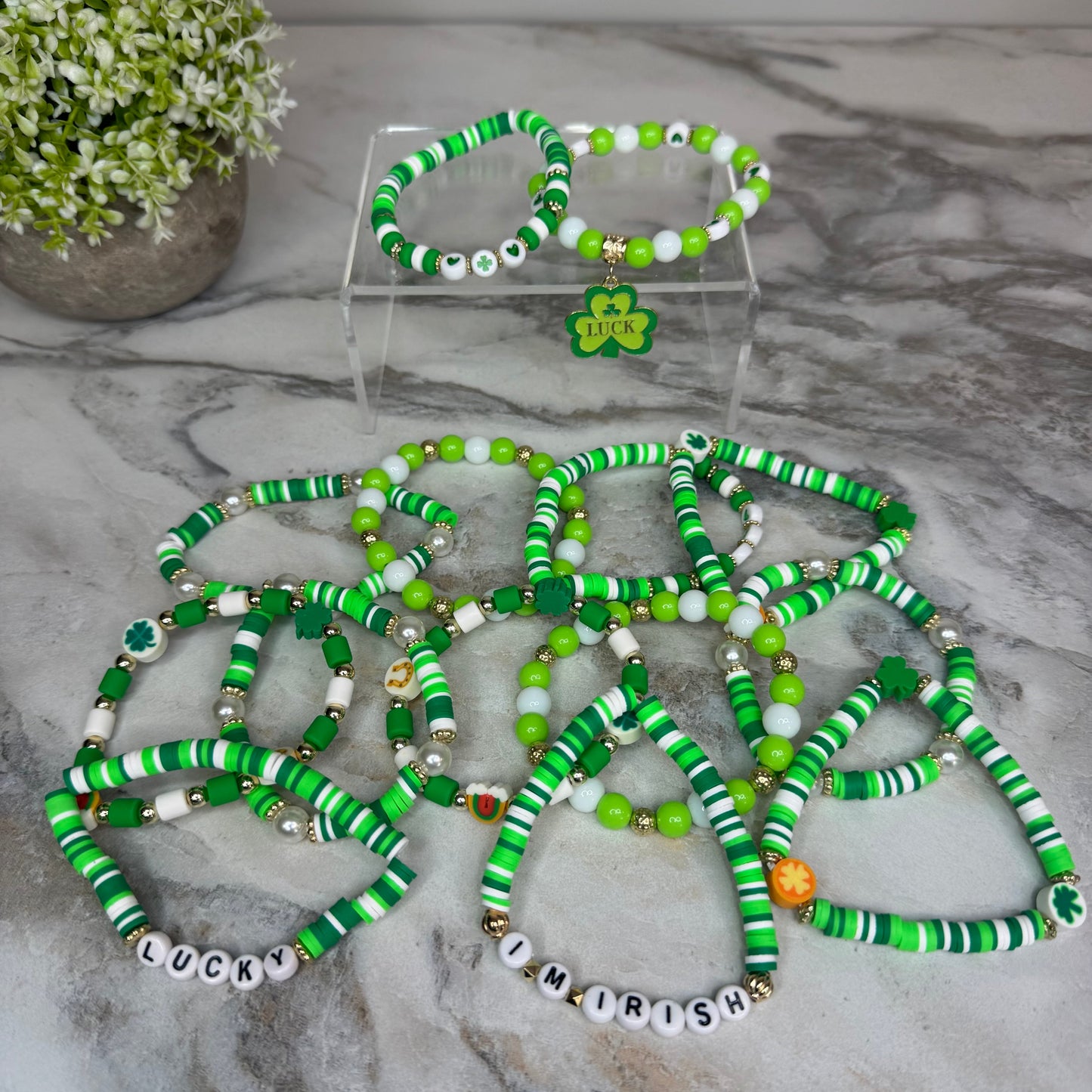 Bracelet - Clay + Bead - St. Patrick’s Day Mix
