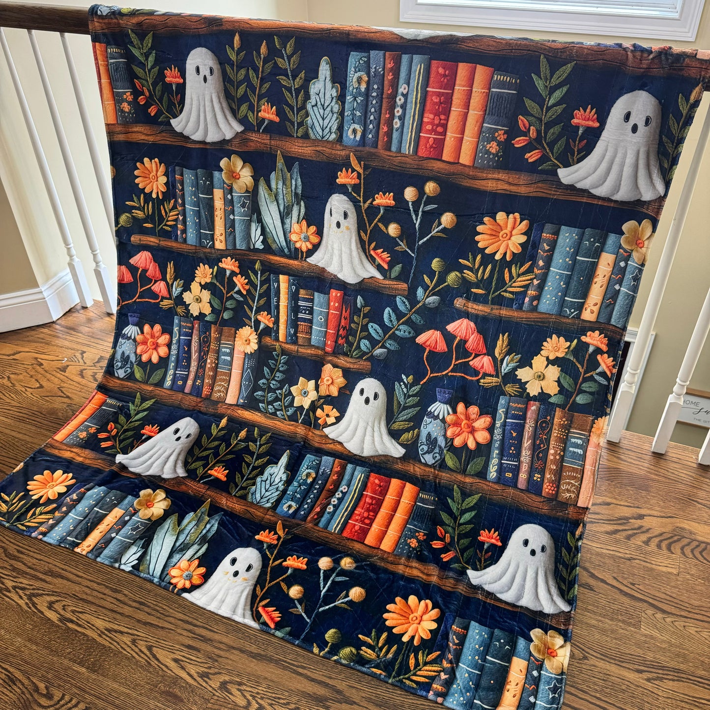 Blanket - Halloween - Ghost Bookshelf - PREORDER