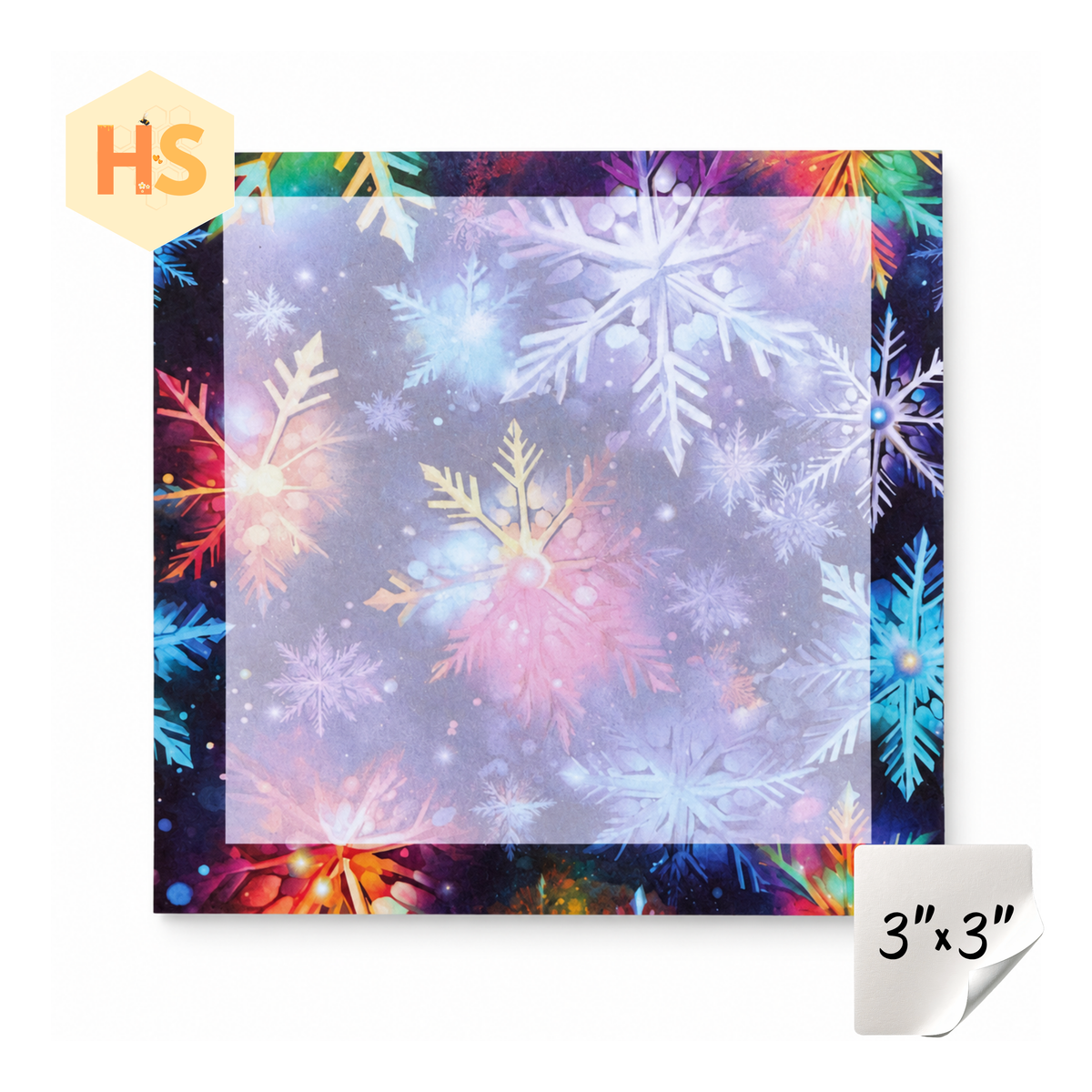 The Sticky Note Collection - Christmas Bright Rainbow Snowflakes