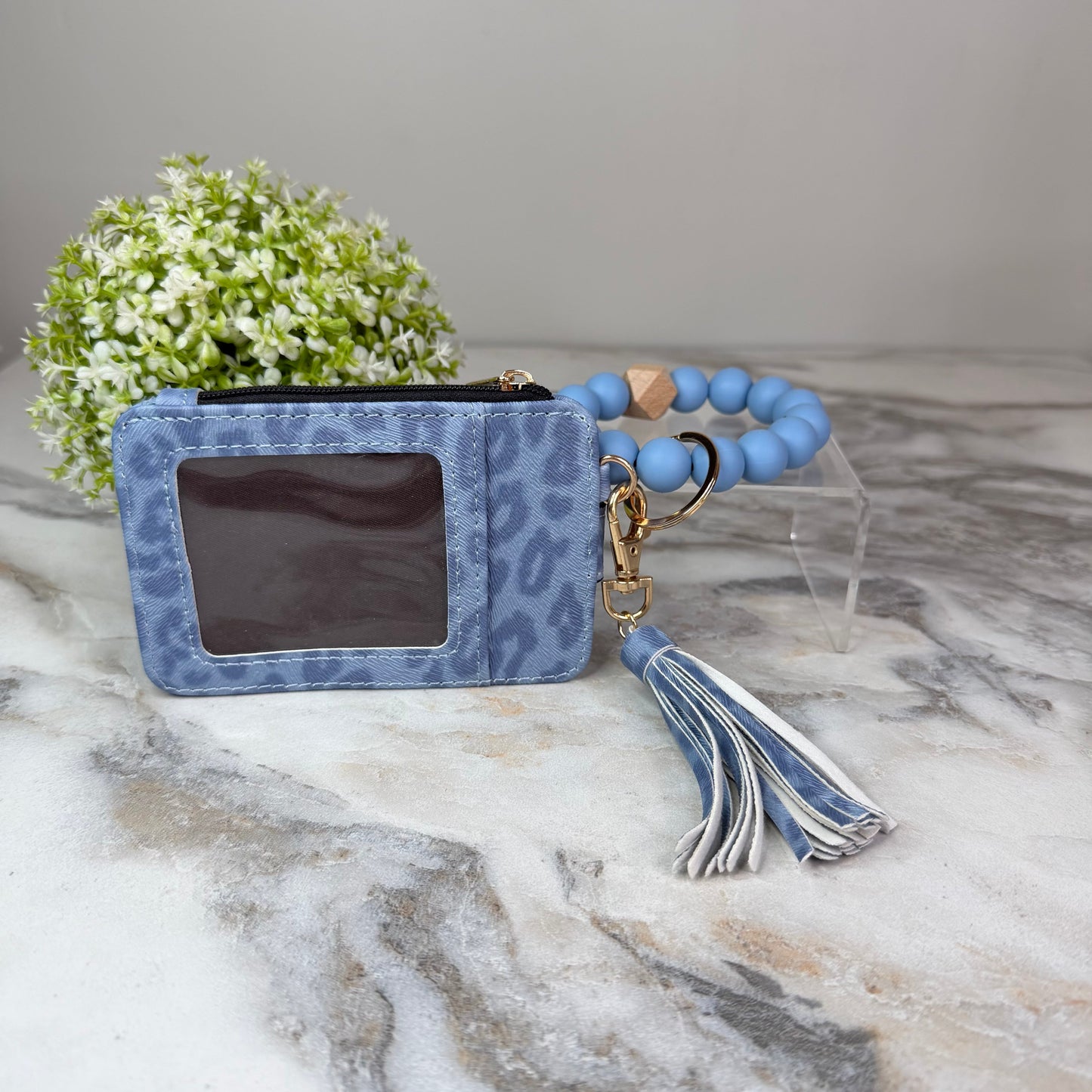 Bracelet Keychain & Card Holder Wallet - Animal Print