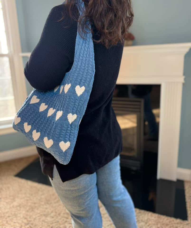 Heart Tote Bag - Knit Sweater
