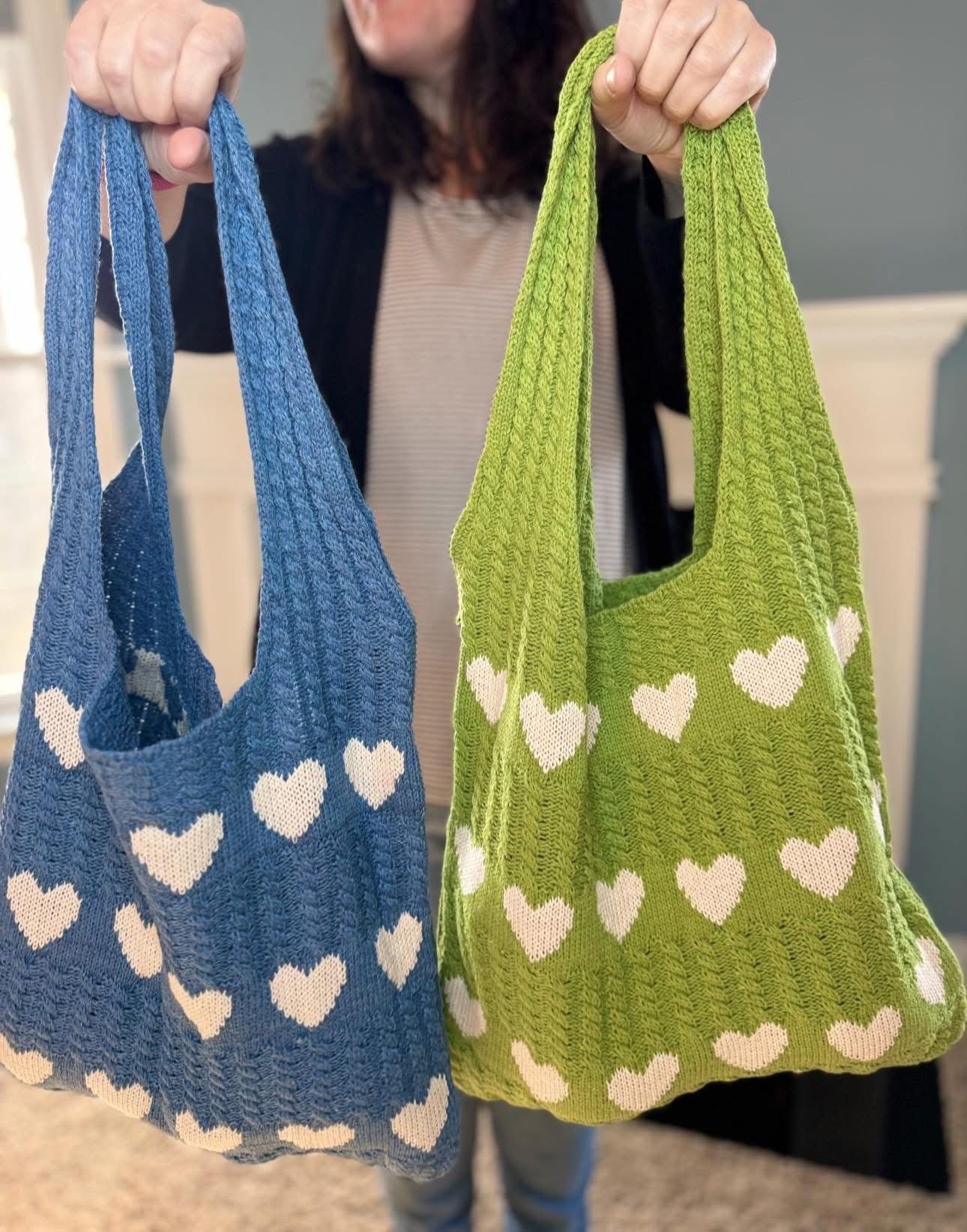 Heart Tote Bag - Knit Sweater