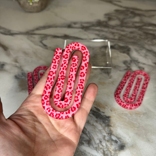 Jumbo Paperclip - Pink Animal Print