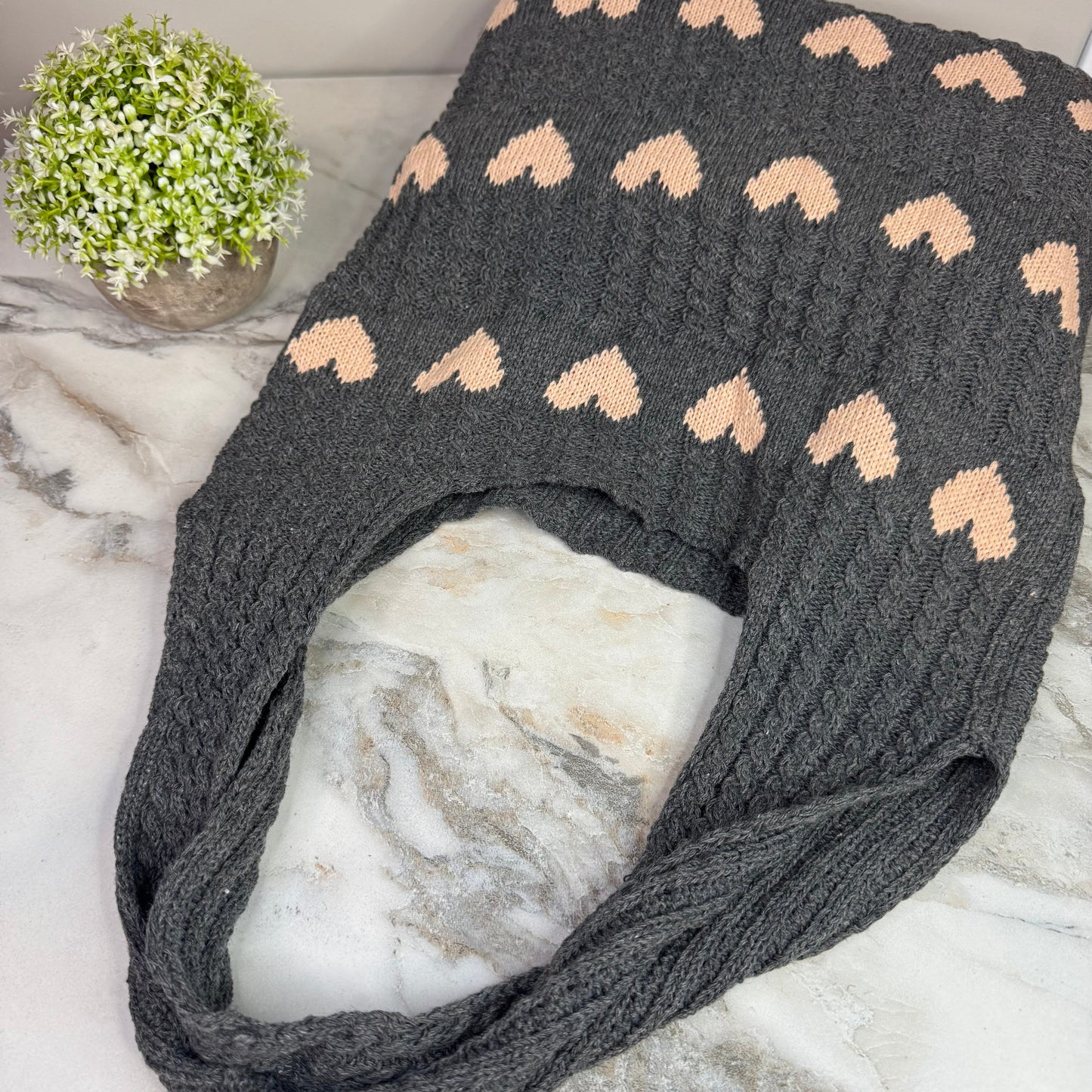 Heart Tote Bag - Knit Sweater