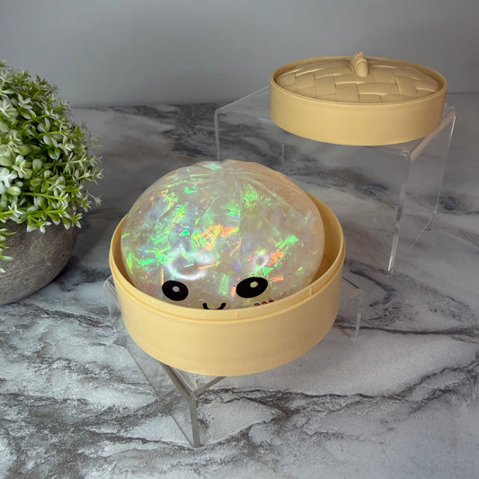 Squishy Toy - Viral Dumpling, Clear Holographic - PREORDER