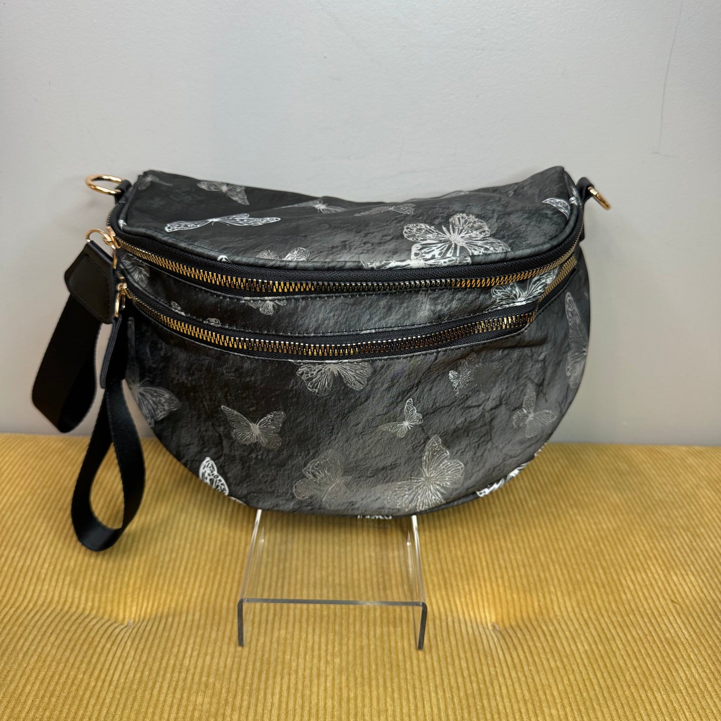 The Roni Nylon Crossbody - Grey Butterfly