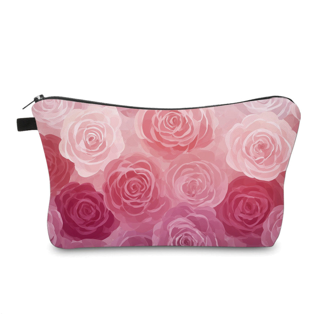 Bundled Set - Roni & Pouch - Floral Pink Purple Ombré Roses