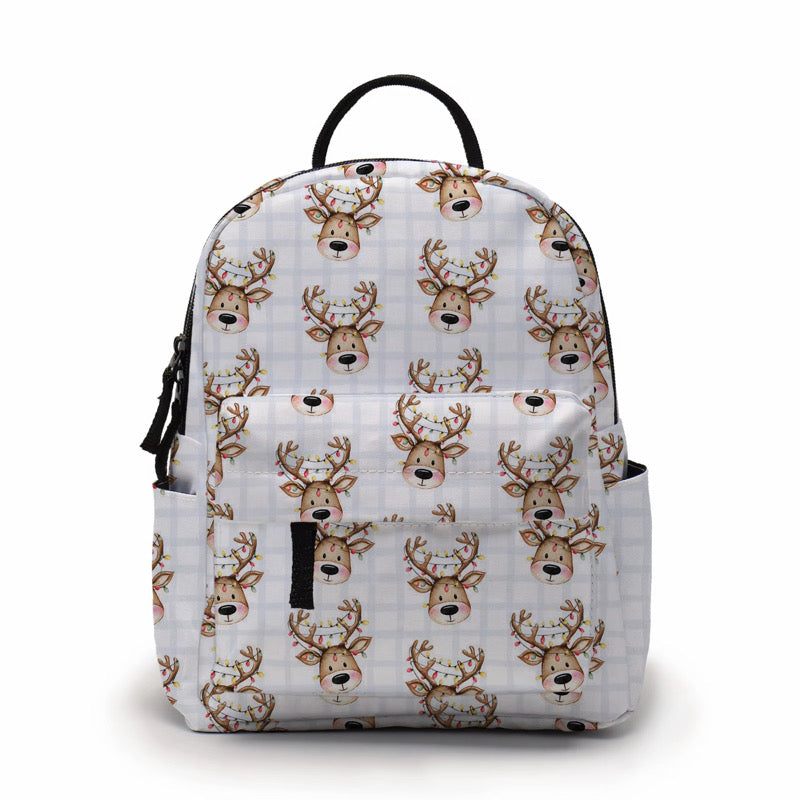 Mini Backpack - Christmas - Plaid Reindeer