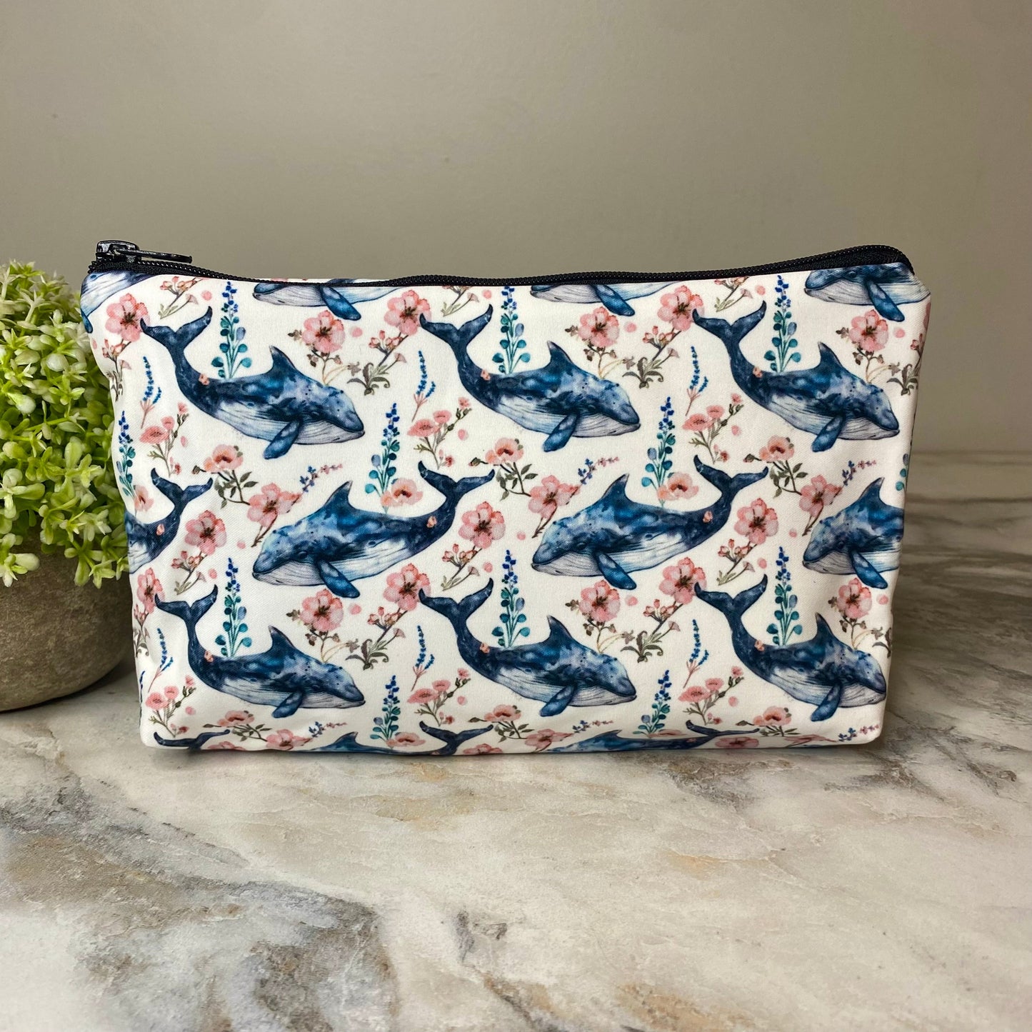 Pouch - Floral Whale
