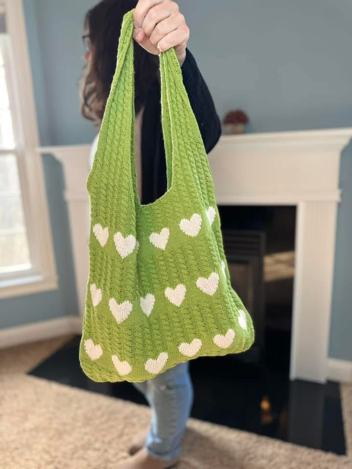 Heart Tote Bag - Knit Sweater