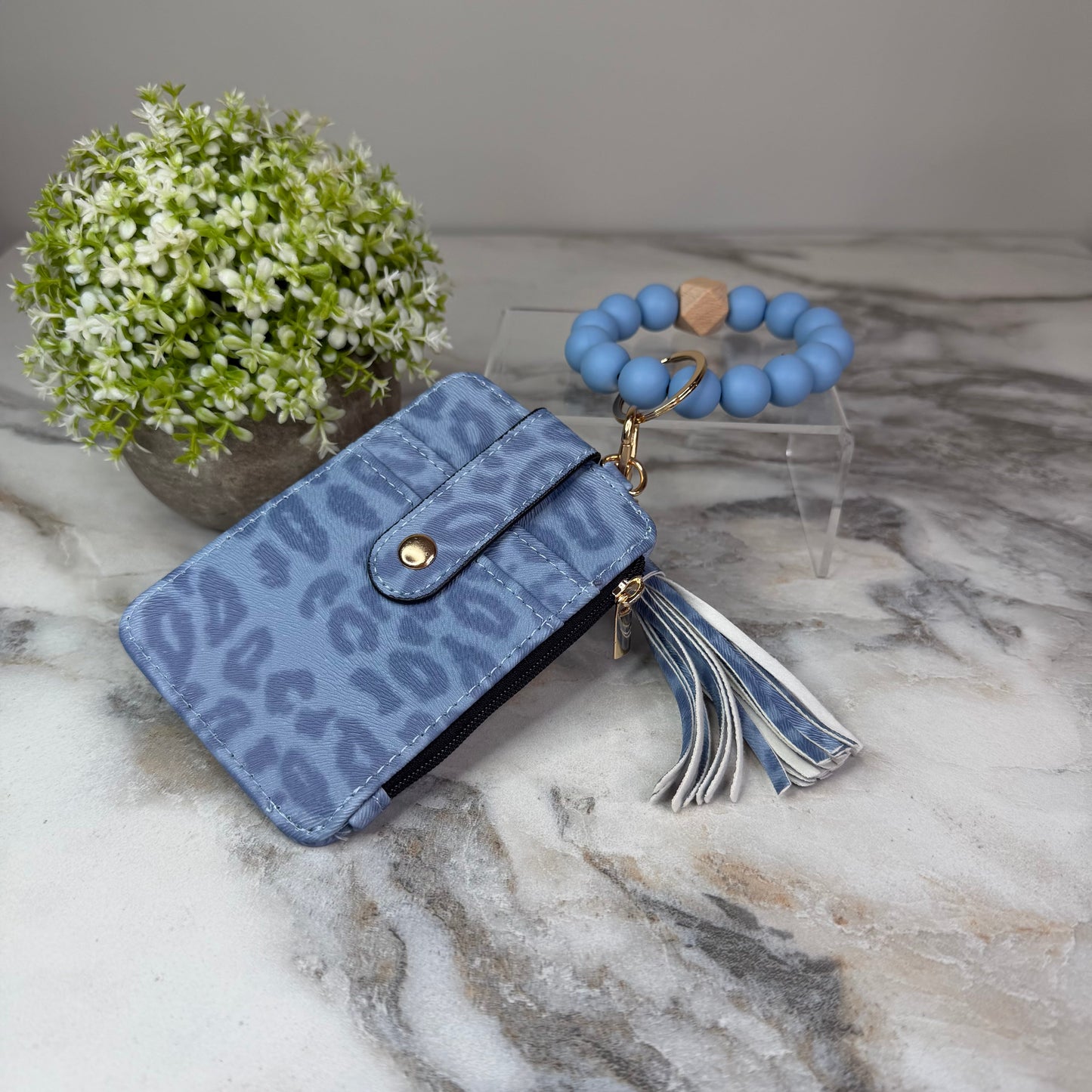 Bracelet Keychain & Card Holder Wallet - Animal Print