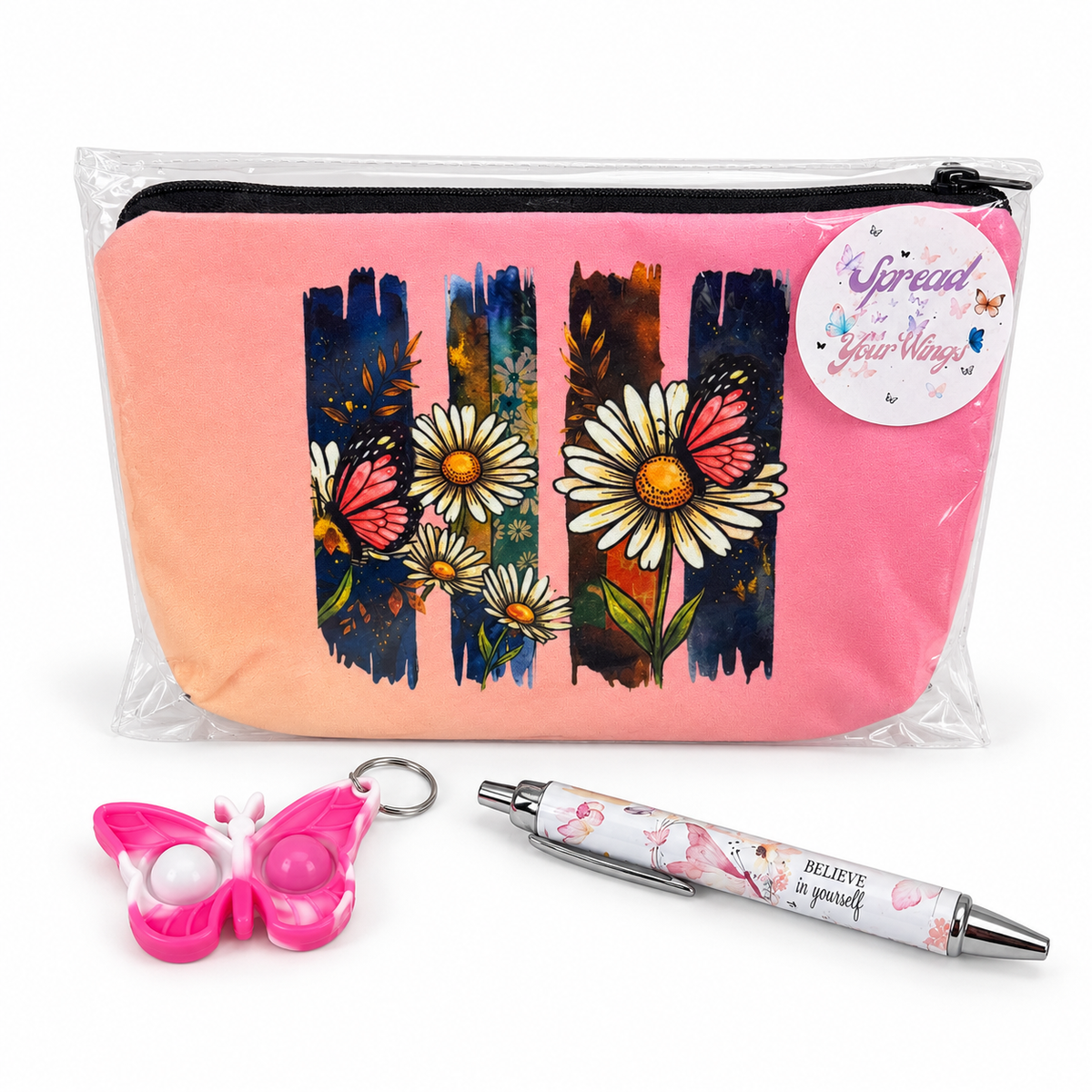 Bundled Set - Butterfly Pink Daisy
