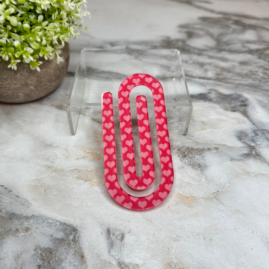 Jumbo Paperclip - Pink Hearts