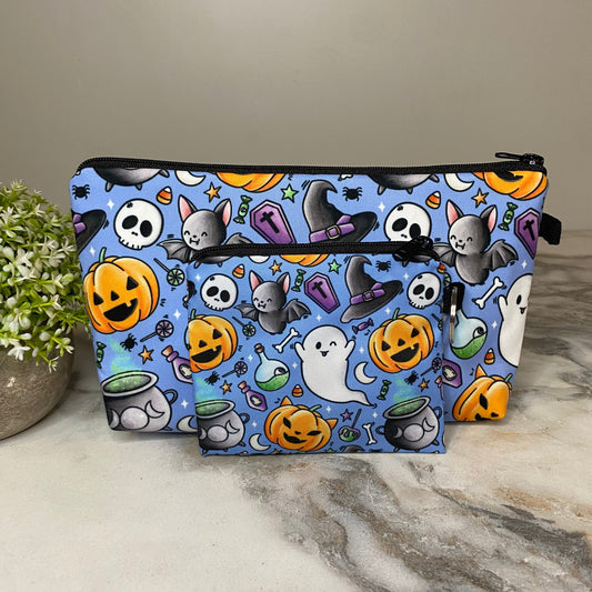 Pouch & Mini Pouch Bundled Set - Halloween - Blue Friends