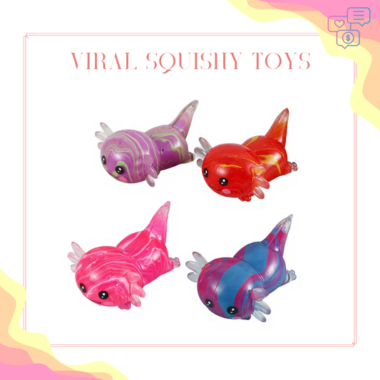 Squishy Toy - Axolotl, Marble - PREORDER